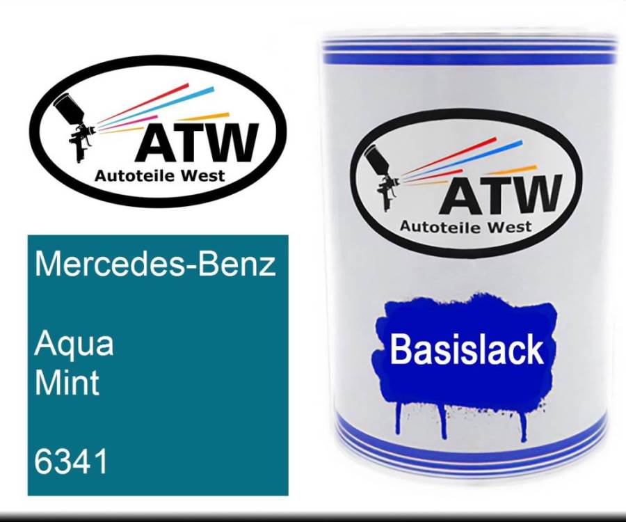 Mercedes-Benz, Aqua Mint, 6341: 500ml Lackdose, von ATW Autoteile West.